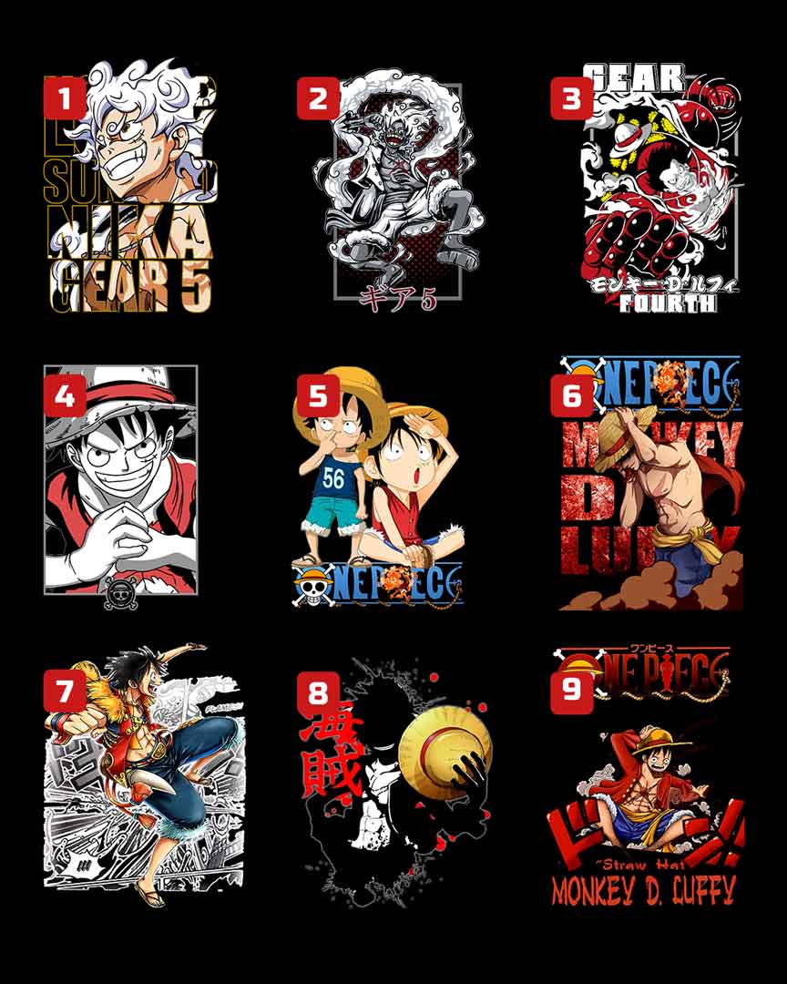 Séléction de t-shirts personnalisés Monkey D.Luffy