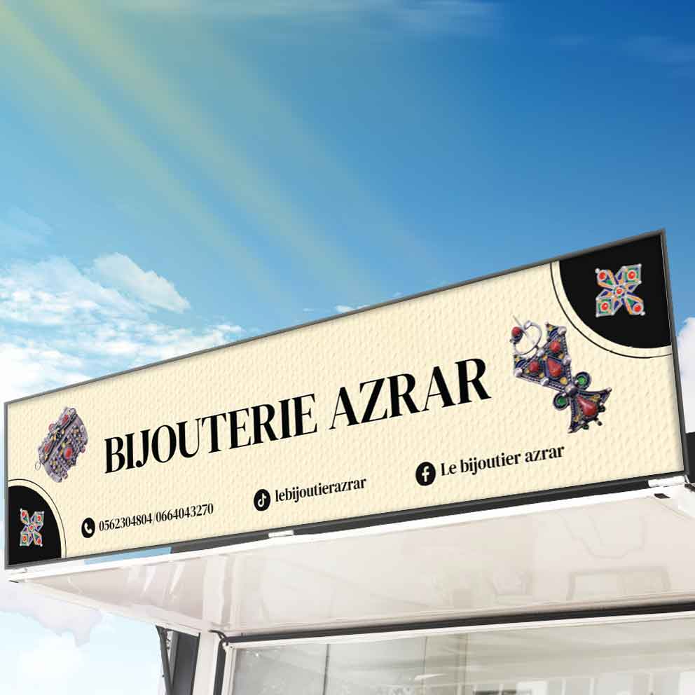 Panneau élégant et durable pour la Bijouterie Azrar