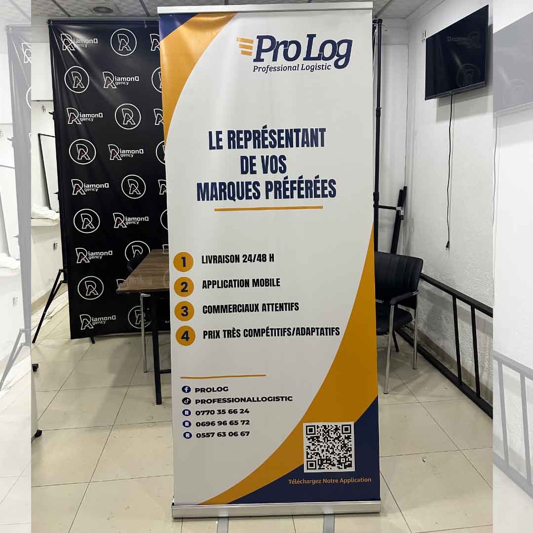 Réalisation d'un Kakémono Roll Up pour Prolog | Diamond Agency