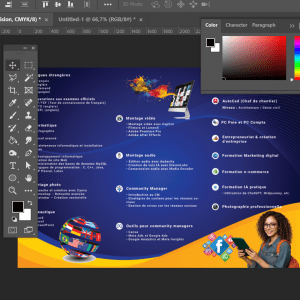 conception dépliant trois volets pour l'école Step by Step