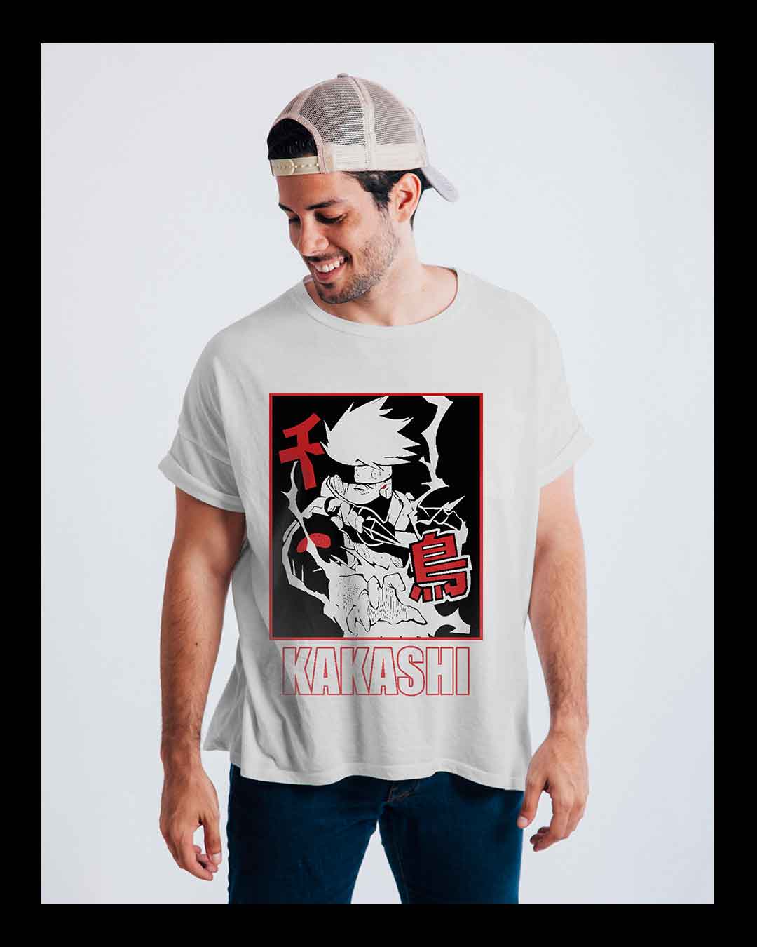 T-Shirt Naruto Kakashi – Impression DTF Premium