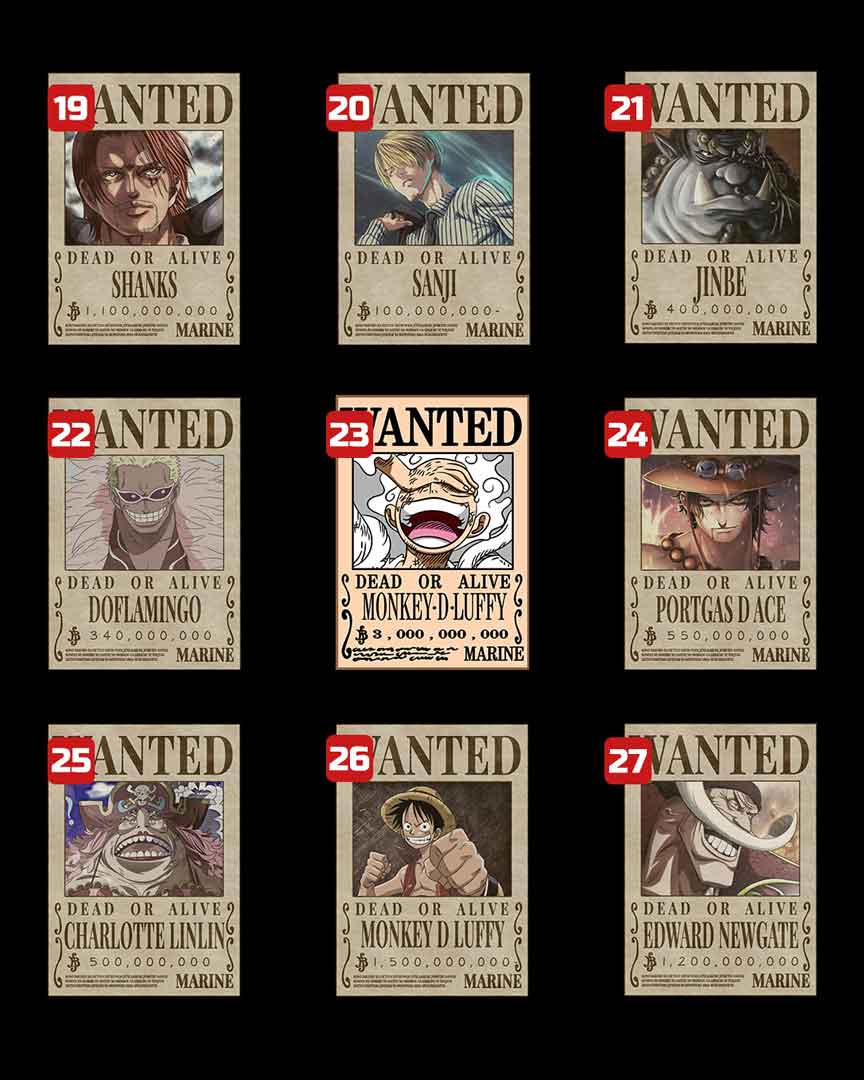 Homme portant un t-shirt personnalisé avec affiche "Wanted Luffy" de One Piece, design imprimé avec la technologie DTF