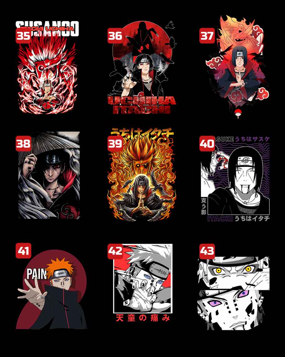 Sélection T-shirt Itachi Uchiha & Pain