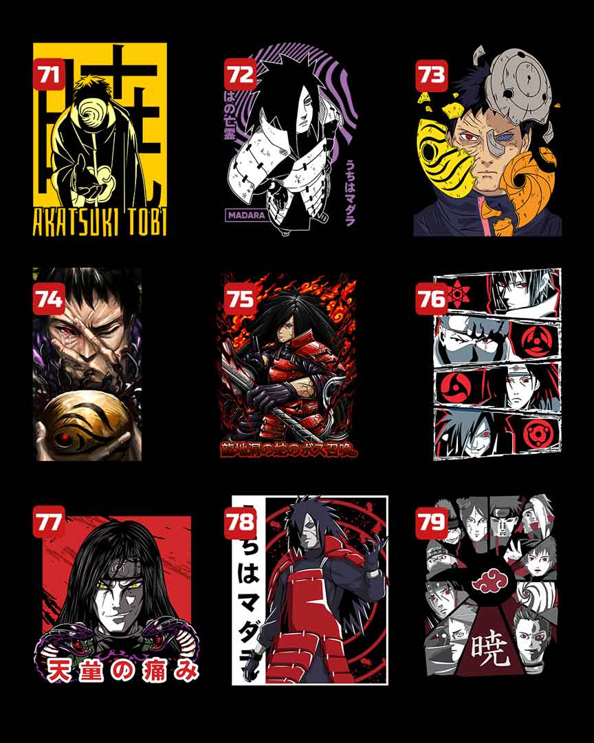 T-shirt personnalisé modèle Naruto Madara Obito DTF