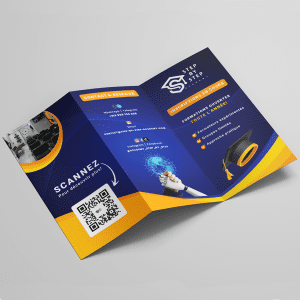 Dépliant trois volets pour l'école Step by Step